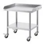 VEVOR stainless steel work table, 610 x 711 x 762 mm, food preparation work table with 4 wheels, swivel casters, 3-sided splash guard, metal work table for restaurants