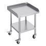 VEVOR Mesa de Trabajo de Acero Inoxidable Mesa de Trabajo Comercial para Preparación de Alimentos con 4 Ruedas Salpicadero de 3 Lados Mesa de Trabajo 610x610x762 mm Mesa de Trabajo para Restaurante