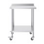 VEVOR Stainless Steel Work Table, Commercial Food Preparation Work Table with Wheels, Preparation Work Table, Height Adjustable Work Table for Restaurants and Hotels, 610 x 762 x 1005.6 mm