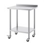 VEVOR Stainless Steel Work Table, Commercial Food Preparation Work Table with Wheels, Preparation Work Table, Height Adjustable Work Table for Restaurants and Hotels, 610 x 762 x 1005.6 mm