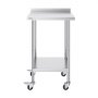 VEVOR Mesa de Trabajo de Acero Inoxidable 610x610x1005.6 mm Mesa de Preparación de Alimentos con 4 Ruedas Mesa de Cocina Estante Ajustable en Altura para Cocina Restaurante Bar Garaje al Aire Libre
