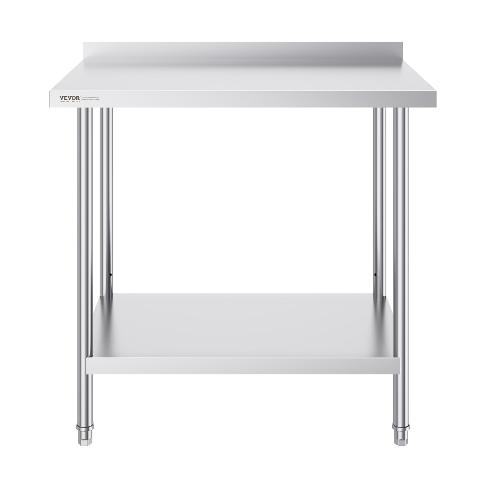 VEVOR stainless steel work table, commercial work table for food preparation, robust metal work table with adjustable height for restaurants, homes and hotels, 610 x 914 x 914 mm