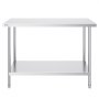 VEVOR Mesa de Trabajo de Acero Inoxidable 61x121,9x86,4 cm Mesa de Preparación de Alimentos Carga 363 kg 3 Niveles de Altura Regulables Unidad de Almacenamiento de Alimentos para Cocina Restaurante