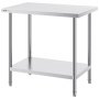 VEVOR Mesa de Trabajo de Acero Inoxidable 61 x 91,4 x 86,4 cm Mesa de Preparación de Alimentos Carga de 340 kg Altura Regulable Unidad de Almacenamiento de Alimentos para Cocina Restaurante Hogar