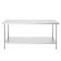 VEVOR Mesa de Trabajo de Acero Inoxidable 76,2x182,9x86,4 cm Mesa de Preparación de Alimentos Carga 417 kg 3 Niveles de Altura Regulables Unidad de Almacenamiento de Alimentos para Cocina Restaurante