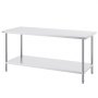VEVOR Mesa de Trabajo de Acero Inoxidable 76,2x182,9x86,4 cm Mesa de Preparación de Alimentos Carga 417 kg 3 Niveles de Altura Regulables Unidad de Almacenamiento de Alimentos para Cocina Restaurante