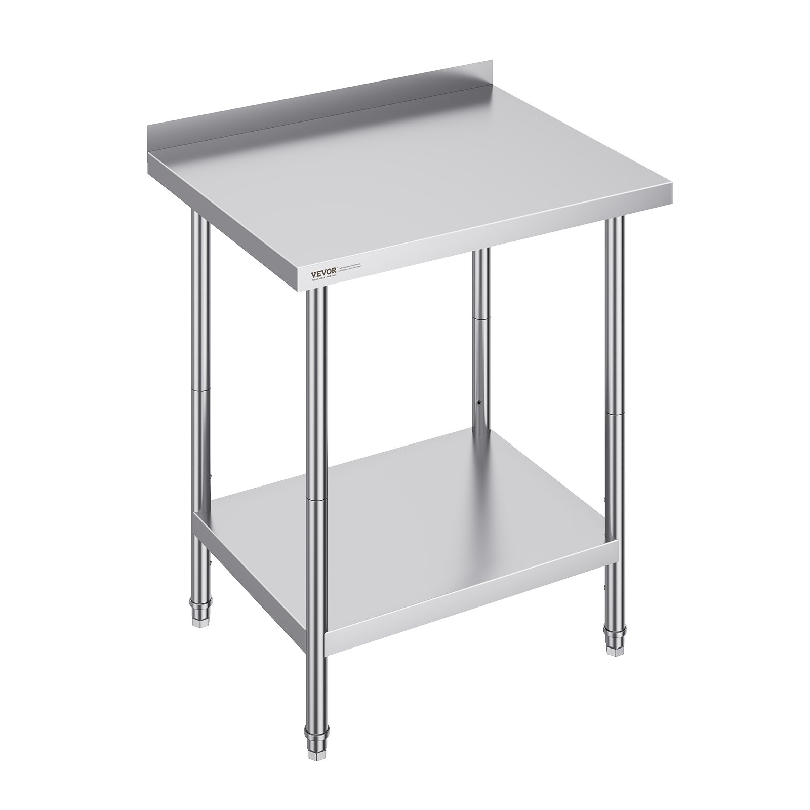 VEVOR stainless steel work table, commercial work table for food preparation, robust work table with adjustable height for restaurants, homes and hotels, preparation table 610 x 762 x 914 mm