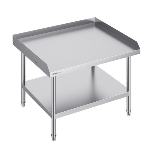 VEVOR Mesa de Trabajo de Acero Inoxidable Mesa de Trabajo Comercial para Preparación de Alimentos Protector contra Salpicaduras de 3 Lados 762 x 914 x 660 mm Altura Ajustable para Restaurantes