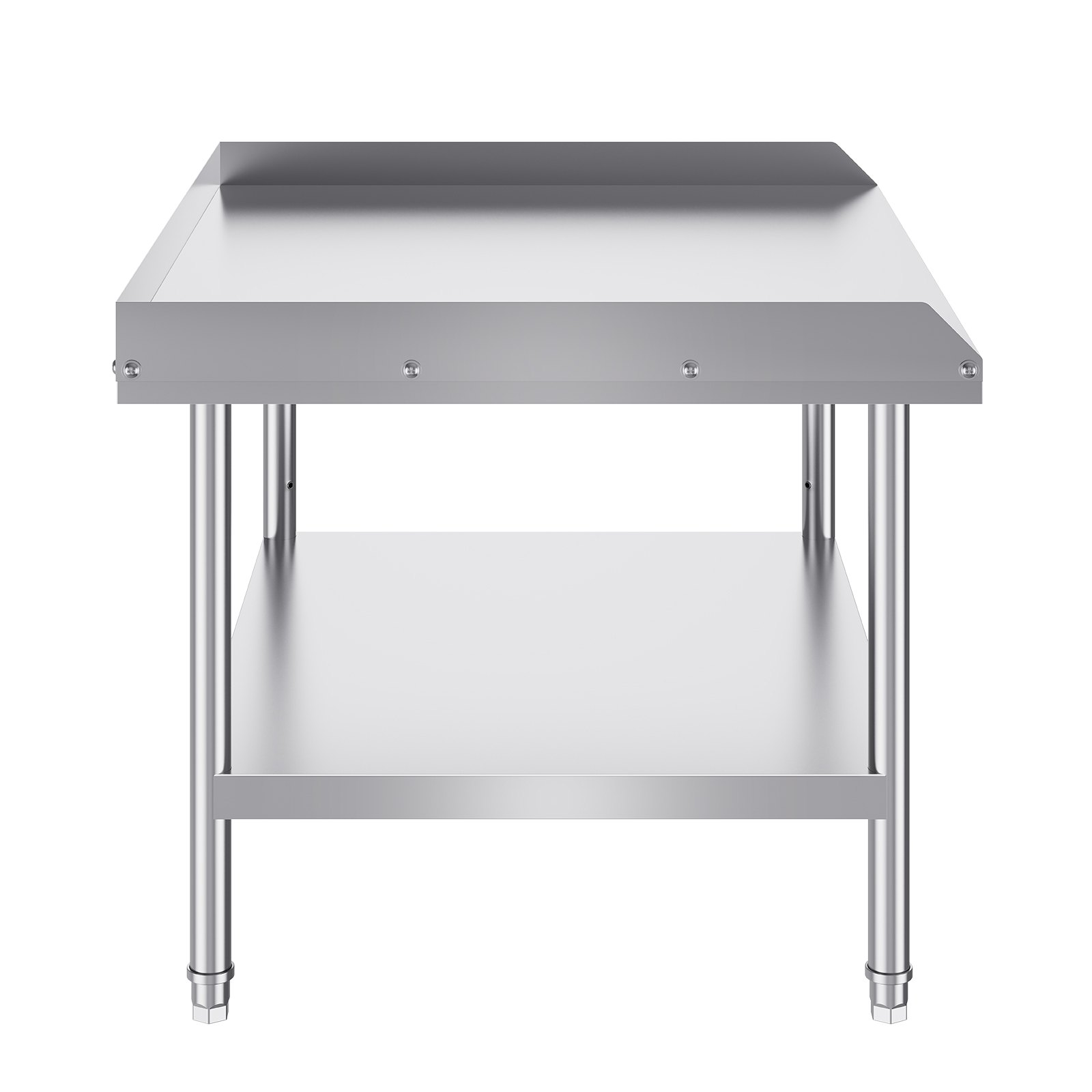 VEVOR Mesa de Trabajo de Acero Inoxidable Mesa de Trabajo Comercial para Preparación de Alimentos Protector contra Salpicaduras de 3 Lados 762 x 914 x 660 mm Altura Ajustable para Restaurantes