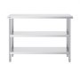 VEVOR Stainless Steel Food Preparation Table, 356 x 1219 x 864 mm Commercial Kitchen Work Table, with 2 Adjustable Under-Shelf Units, Preparation Table for Grill, Kitchen, Home and Garage