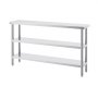 VEVOR Stainless Steel Food Preparation Table, Commercial Kitchen Work Table, with 2 Adjustable Under-Shelf Units, Preparation Table for Grill, Kitchen, Home and Garage 356 x 1524 x 864 mm