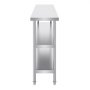 VEVOR Stainless Steel Food Preparation Table, Commercial Kitchen Work Table, with 2 Adjustable Under-Shelf Units, Preparation Table for Grill, Kitchen, Home and Garage 356 x 1524 x 864 mm
