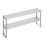 VEVOR Estante Superior de Doble Nivel de Acero Inoxidable 305x1524x600 mm Estante Superior de Doble Nivel Mesa de Preparación de Estante Ajustable en Altura para Cocina, Restaurante, Taller