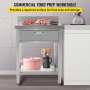 VEVOR Mesa de Trabajo de Acero Inoxidable 76 x 61 x 95 cm Mesa de Preparación Capacidad de 440 lbs Mesa de Cocina Comercial Trabajo con 1 Cajón Tablero de Operación PE para Comerdor, Cocina Comercial