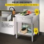 VEVOR Mesa de Trabajo de Acero Inoxidable 76 x 61 x 95 cm Mesa de Preparación Capacidad de 440 lbs Mesa de Cocina Comercial Trabajo con 1 Cajón Tablero de Operación PE para Comerdor, Cocina Comercial