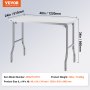 VEVOR Mesa de Trabajo Cocina 1220 x 610 x 850 mm Mesa de Trabajo Plegable Acero Inoxidable Capacidad de 300 kg Mesa Acero Inoxidable con Pies Ajustables para Camping Cocina Comercial Lavadero Garaje