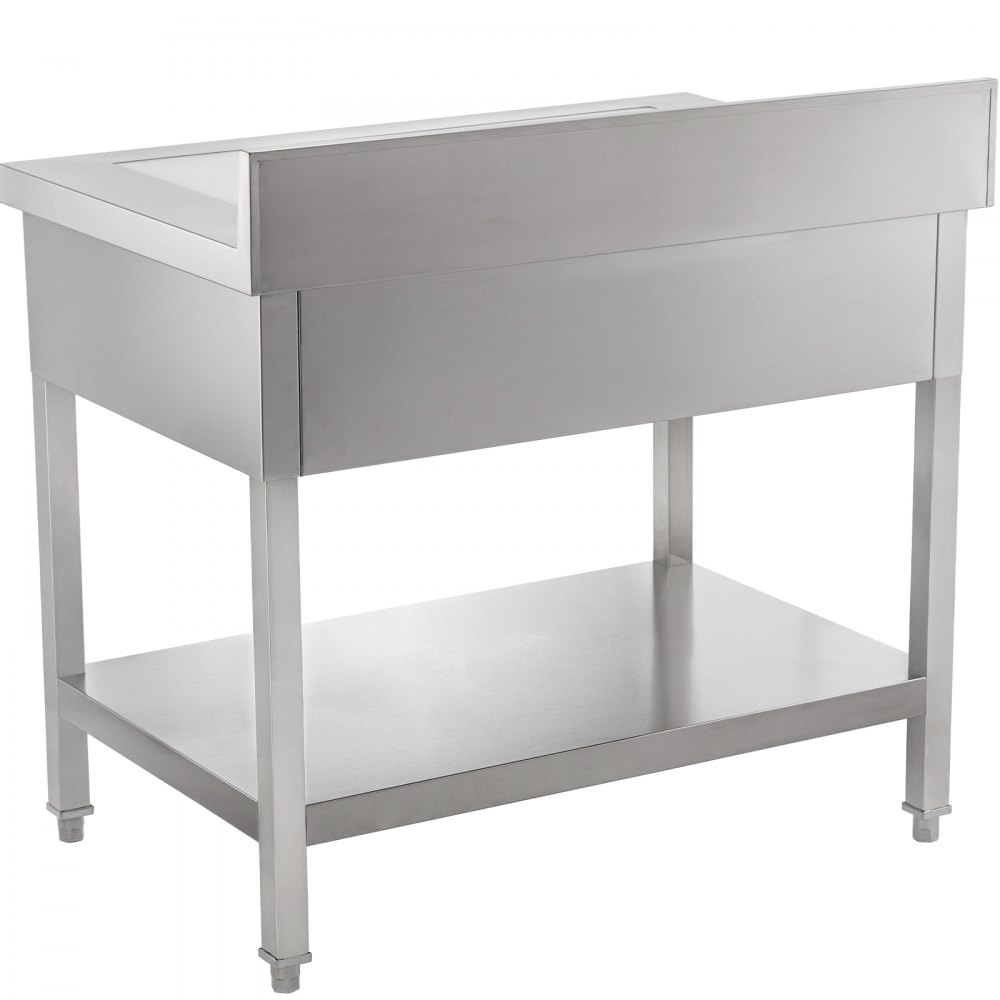 Vevor Mesa De Trabajo Cocina Acero Inoxidable 610 X 1220 X 850 Mm Con 2 Cajones