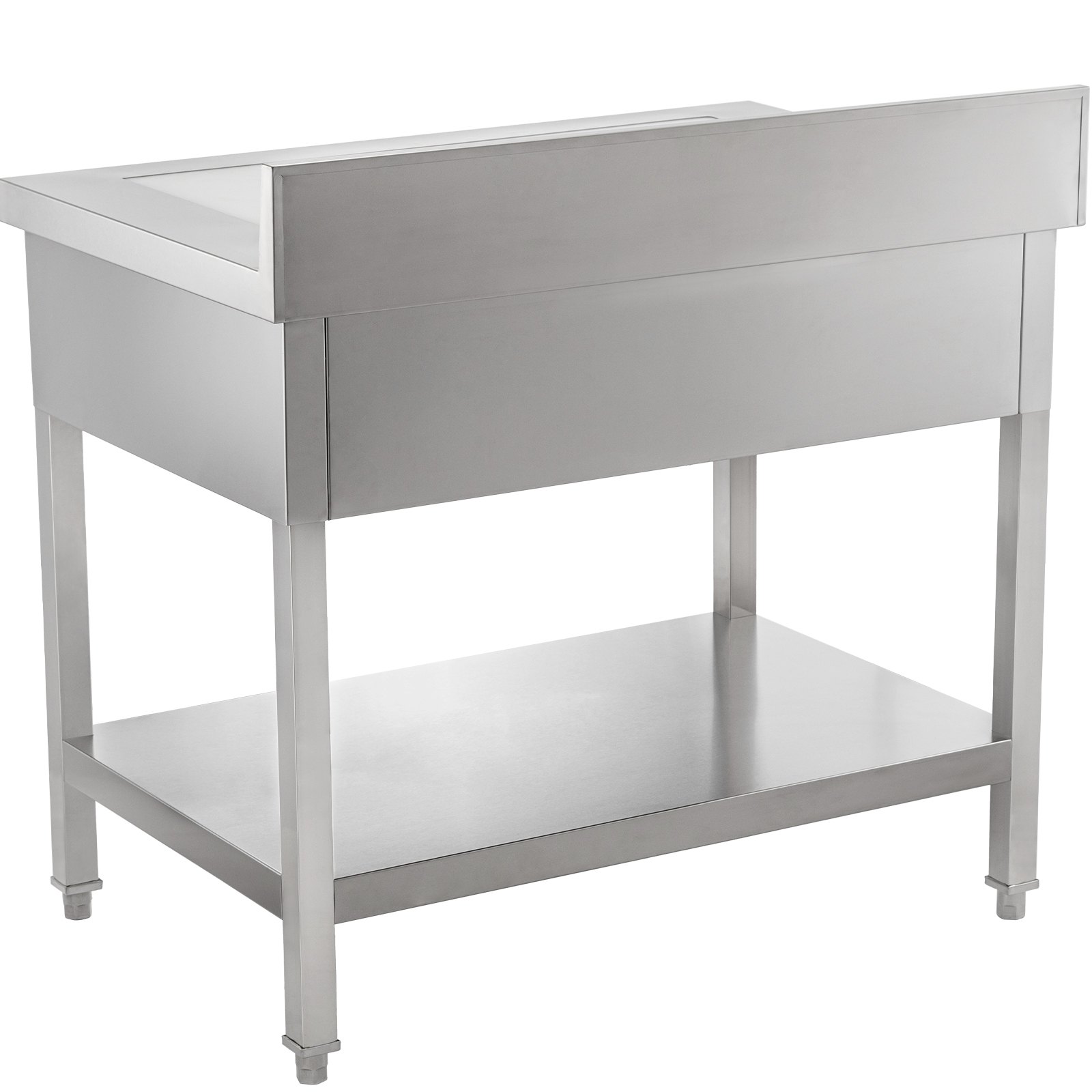 Vevor Mesa De Trabajo Cocina Acero Inoxidable 610 X 1220 X 850 Mm Con 2 Cajones