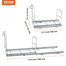 VEVOR Estante Deslizante para Basurero (No Incluido) Marco de Hierro Estante Extraíble para Cubo de Basura Riel Deslizante Carga de 16 kg Bote de Basura Extraíble Debajo del Gabinete para Cocina