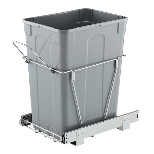 VEVOR Cubo de Basura Extraíble para Armarios de Cocina, Montaje Bajo Encimera, con Sistema Deslizante de Extensión Completa Metal Resistente y Asa, para Fregadero y Encimera, 407 x 285 x 483 mm