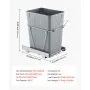 VEVOR Cubo de Basura Extraíble para Armarios de Cocina, Montaje Bajo Encimera, con Sistema Deslizante de Extensión Completa Metal Resistente y Asa, para Fregadero y Encimera, 407 x 285 x 483 mm