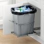VEVOR Pullout Trash Can for Kitchen Cabinets, Garbage Waste Recycling Bin, Under Mount Waste Container, with Heavy Duty Metal Full Extension Sliding System and Handle, for Sink, Under Counter