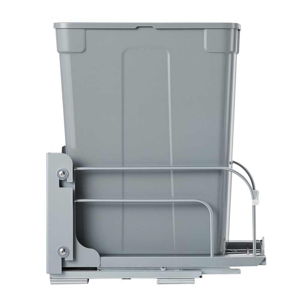 VEVOR Cubo de Basura Extraíble para Armarios de Cocina, Montaje Bajo Encimera, Gris, con Sistema Deslizante de Cierre Suave de Metal y Kit de Puerta, para Fregadero y Encimera, 410 x 277 x 487 mm