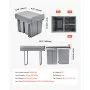 VEVOR Cubo de Basura Extraíble para Armarios Cocina, 20+10+10 L, Doble bajo Fregadero, para Reciclaje, con Sistema Deslizante de Extensión Completa de Metal Resistente y Asa, 492 x 340 x 430 mm