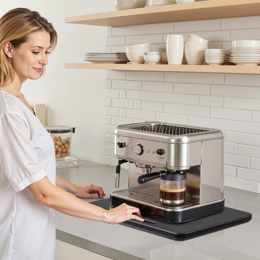 VEVOR Sliding Board, 33x40.6 cm, Board with Rubber Wheels and Hollow Handle, Easy to Clean, Slider Board, Appliance Rolling Board, Easily Movable Base for Coffee Maker, Food Processor, Black