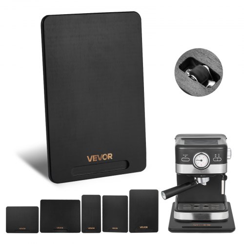 VEVOR Deslizador para Electrodomésticos 406 x 305 x 21 mm Bandeja Deslizante de Madera Grosor de 1,8 cm con Ruedas de Goma Silenciosas y Asa Hueca ideal para Cafeteras y Encimeras de Cocina, Negro