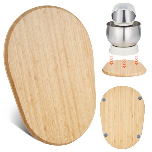VEVOR Deslizador Ovalado de Mezclador, Deslizador 399 x 282 x 23 mm Compatible con Batidoras de Pedestal con Cabezal Inclinable Batidoras de 5,5 a 8 cuartos para Encimera de Cocina, Color Madera