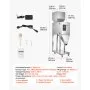 VEVOR Powder Filling Machine, 20-5000g Automatic Particle Dispenser, Premium Stainless Steel, Intelligent Weighing Dispensing Filler w/ Foot Pedal, for Coffee Beans, Grains, Tea, Spices, Silver