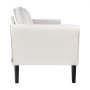 VEVOR Loveseat Sofa, 176 cm Small Sofa Couch for Living Room, Velvet Fabric 2-Seats Couch with Sinuous Spring, Soft Cushions and Sturdy Frame, Comfy Loveseat for Bedroom, Office or Apartment, White