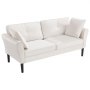 VEVOR Loveseat Sofa, 176 cm Small Sofa Couch for Living Room, Velvet Fabric 2-Seats Couch with Sinuous Spring, Soft Cushions and Sturdy Frame, Comfy Loveseat for Bedroom, Office or Apartment, White