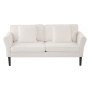 VEVOR Loveseat Sofa, 176 cm Small Sofa Couch for Living Room, Velvet Fabric 2-Seats Couch with Sinuous Spring, Soft Cushions and Sturdy Frame, Comfy Loveseat for Bedroom, Office or Apartment, White