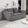 VEVOR Loveseat Sofa, 160 cm 2-Seats Couch for Living Room, Modern Small Corduroy Couch with Pocket Springs, Soft Cushions, Comfy Loveseat for Bedroom, Office or Apartment, No Assembly Required, Gray