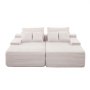 VEVOR 210 cm Oversized Double Chaise Lounge, Corduroy Fabric Sectional Sofa, Cozy Deep Seat Loveseat Sofa with Soft Cushions and Throw Pillows for Living Room Bedroom, No Assembly Required, Beige