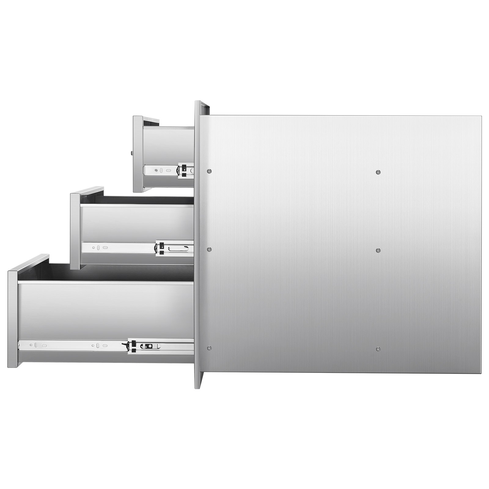 VEVOR Cajones de Cocina para Exterior 46 x 59 x 59 cm, 3 Cajones para Barbacoa de Triple Acceso con Asa de Aleación de Zinc, Cajonera para Cocinas al Aire Libre, Estación de Parrilla para Patio