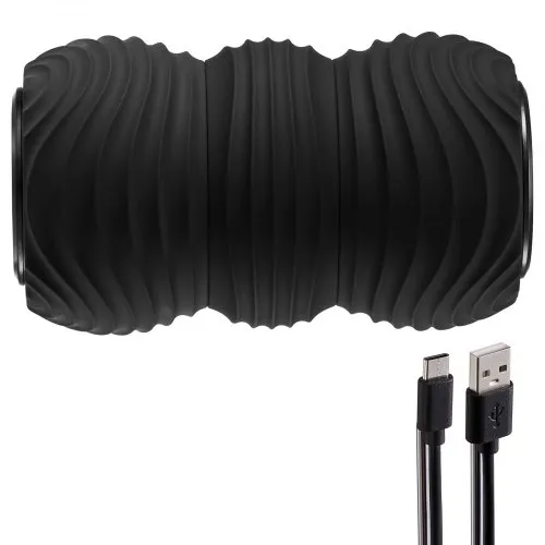 VEVOR Pelota de Masaje Vibratoria con Forma de Maní, Rodillo de Masaje Eléctrico de Doble Lacrosse con 4 Intensidades, para Aliviar el Dolor Muscular, Recuperación del Ejercicio, Φ 92 x 160 mm