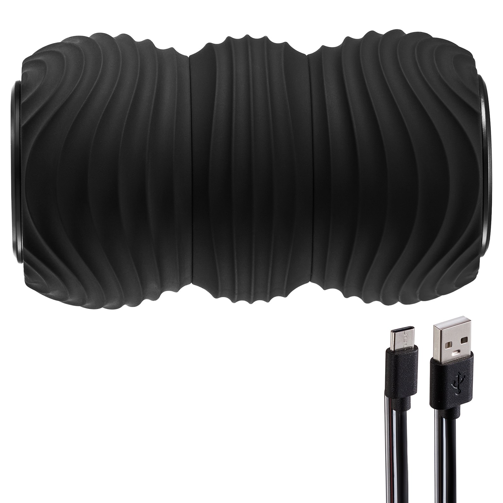 VEVOR Pelota de Masaje Vibratoria con Forma de Maní, Rodillo de Masaje Eléctrico de Doble Lacrosse con 4 Intensidades, para Aliviar el Dolor Muscular, Recuperación del Ejercicio, Φ 92 x 160 mm