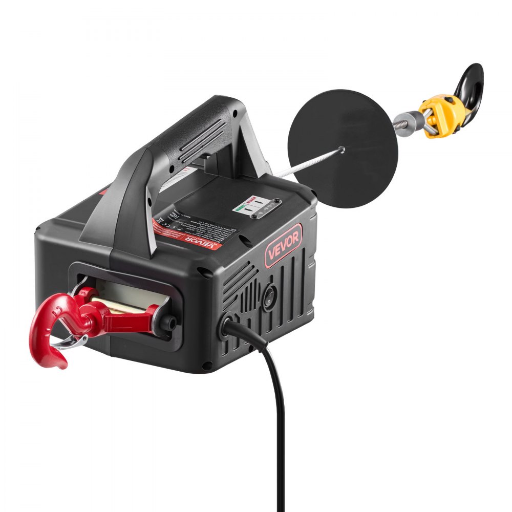 VEVOR Cabrestante Eléctrico 2 en 1, Carga 500 kg, 1500 W, Grúa Portátil, Altura de Elevación 7,6 m, Velocidad 5 m/min, con Control Manual y Remoto Inalámbrico para Fábricas, Almacenes y Talleres