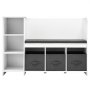 VEVOR Children's Reading Bench, Bookshelf and Bookcase for Toddlers with Removable Seat Cushion, Storage Bench with 6 Shelves and 3 Drawers, Ideal for Playroom, Bedroom, Living Room