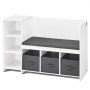 VEVOR Children's Reading Bench, Bookshelf and Bookcase for Toddlers with Removable Seat Cushion, Storage Bench with 6 Shelves and 3 Drawers, Ideal for Playroom, Bedroom, Living Room