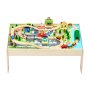 VEVOR Train Table, 84 Multicolor Pieces Wooden Kids Activity Table with Collapsible Storage Bin, 3-in-1 Wooden Train Set for Gaming, Drawing, Reading, Eating, Creative Toy Set for Kids Ages 3+