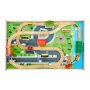 VEVOR Train Table, 84 Multicolor Pieces Wooden Kids Activity Table with Collapsible Storage Bin, 3-in-1 Wooden Train Set for Gaming, Drawing, Reading, Eating, Creative Toy Set for Kids Ages 3+