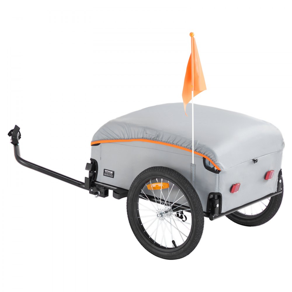 VEVOR bicycle trailer 45 kg, cargo trailer 1350 x 630 x 525 mm, transport trailer, foldable bicycle cargo trailer, compact storage space with universal coupling, for shopping, camping & picnics
