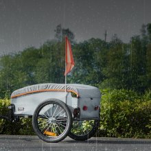 VEVOR Remolque para Bicicleta Capacidad de Carga de 45kg Carro de Transporte Almacenamiento Compacto Plegable con Enganche Cubierta Impermeable Ruedas 406mm para Ruedas de Bicicleta de 558,8-711,2 mm