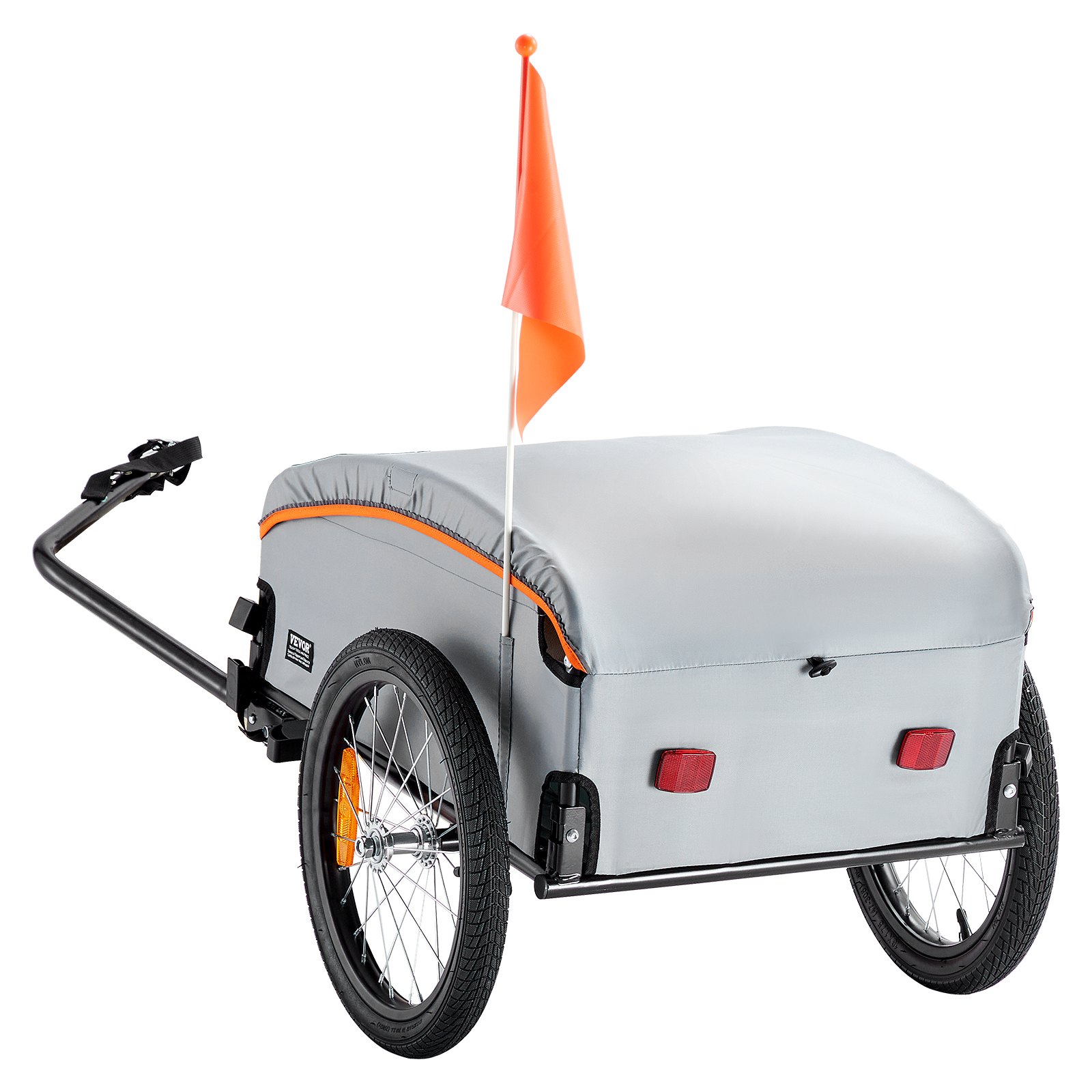 VEVOR Remolque de Carga para Bicicletas Capacidad de Carga de 45 kg Carrito para Bicicletas Resistente de Acero al Carbono Almacenamiento Compacto y Plegable con Enganche Universal