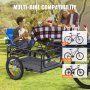 Remolque de carga para bicicletas VEVOR con compatibilidad con varias bicicletas, como bicicletas de montaña, bicicletas de ciudad y bicicletas de carretera, configuración para picnic.