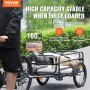 VEVOR Remolque de Carga para Bicicletas Capacidad de Carga de 72 kg Carrito Resistente para Bicicletas Ruedas de 40 cm, Reflectores de Seguridad, Compatible con Ruedas de Bicicleta de 56 a 71 cm
